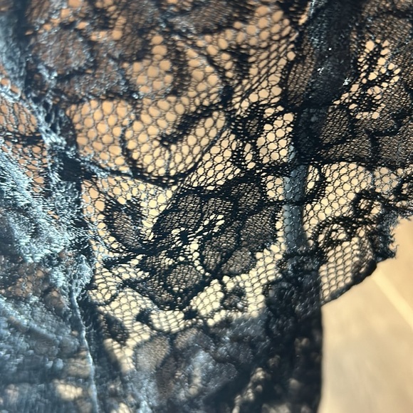 Bralette and Thong Panty Lace 2 Pc. Lingerie Set Size L Black - Picture 7 of 13